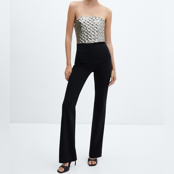 Mango Sequined Strapless Jumpsuit - Picture 2 of 12